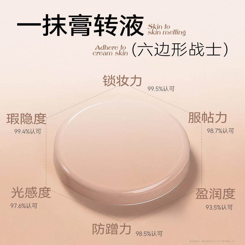 小鱼海棠同款粉底膏无QPI暇绒提亮粉底修饰持丝不久遮脱妆清透瑕