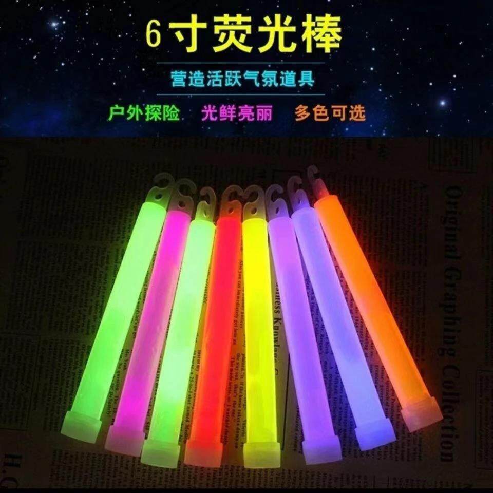 户外6寸大号带钩荧光棒 演唱会荧光棒探险露营夜光照明棒求生装备