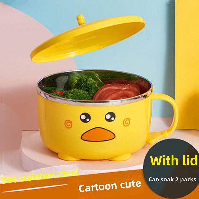 小黄鸭带盖泡面碗304不锈钢碗大容量宿舍学生泡面神器1000ml,餐饮具,碗,淘宝优惠券,粉丝福利购,淘宝优惠卷