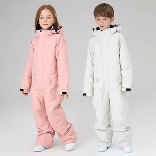 2023雪怡派儿童滑雪服连体套装男童女童中大童防水加棉加厚滑雪服