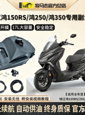 牧马志钱江鸿250/350摩托车副油箱鸿150RS副油箱改装配件