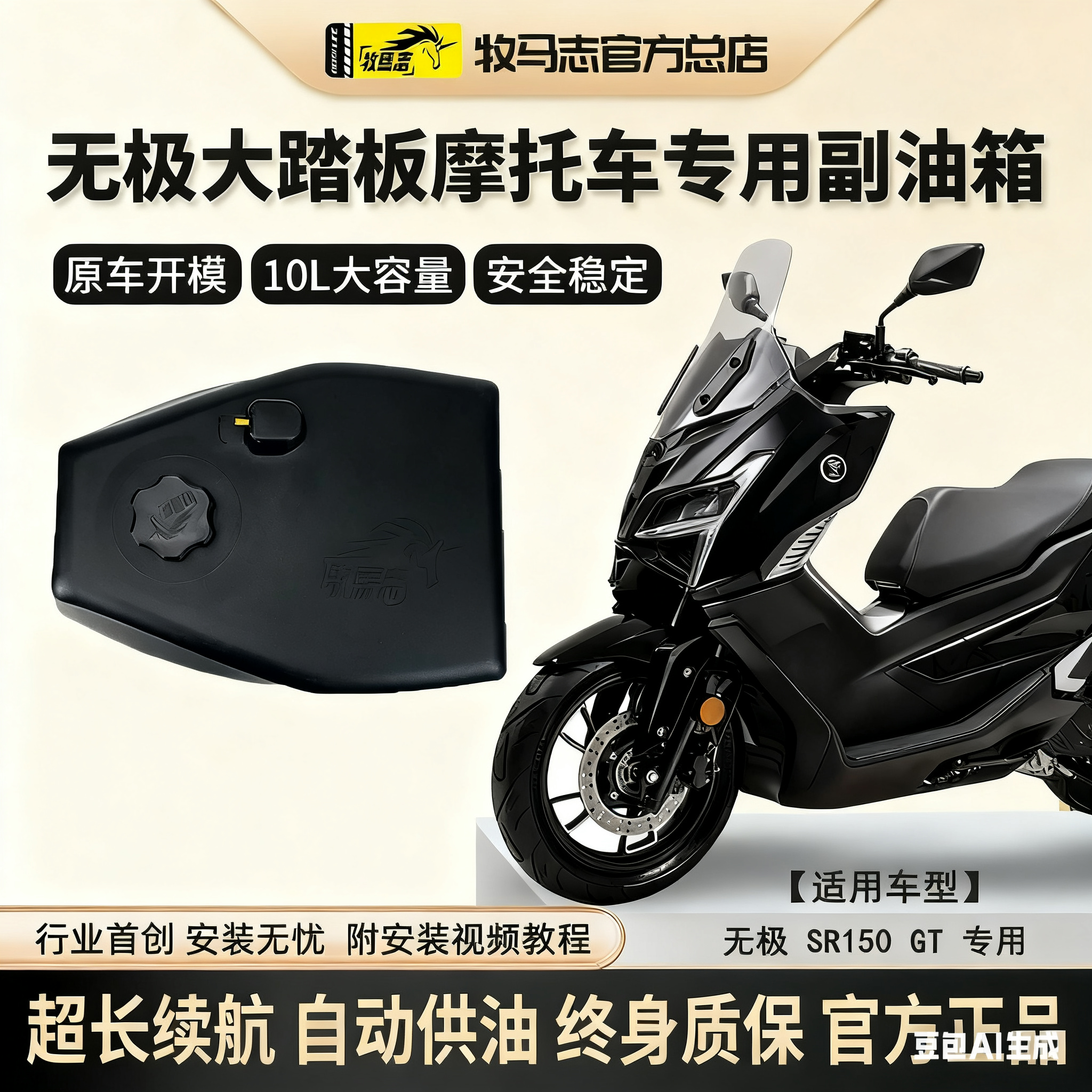 牧马志无极SR150GT摩托车副油箱