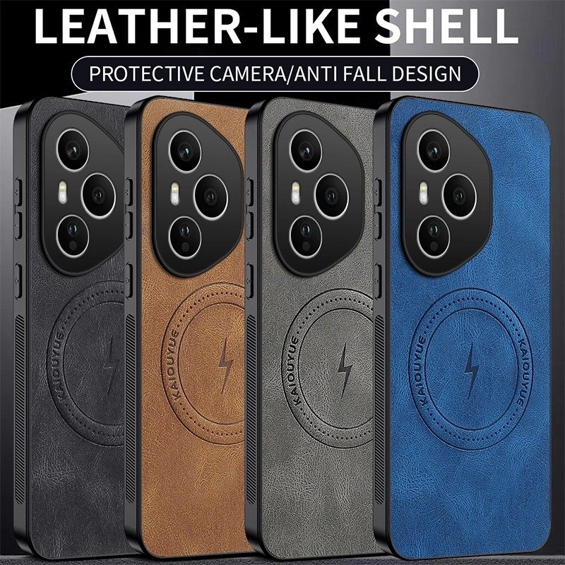 适用荣耀400pro海外版手机壳荣耀400复古纳帕纹磁吸荣耀400lite国外版简约商务个性创意防摔保护套男女新款