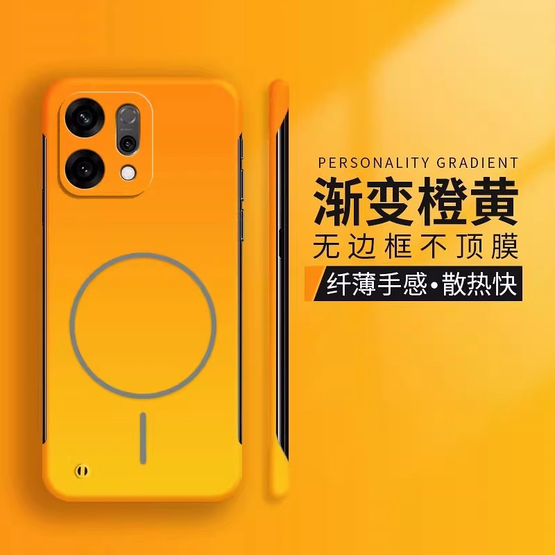 渐变适用opporeno14手机壳reno14pro保护套细圈内置磁吸reon13男女无边框reno12防摔por硬壳oppo新款创意网红