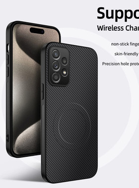 适用三星GalaxyA33国际版手机壳GalaxyA73保护套A72碳纤维纹a56全包a55防摔a53磁吸case海外a52男a36新款a17