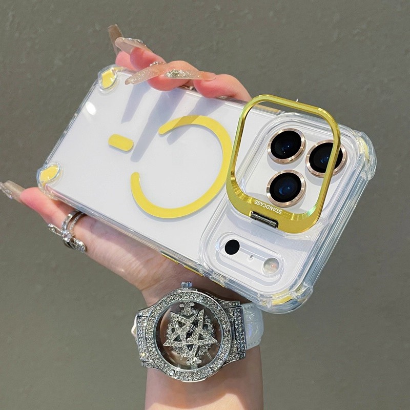 透明磁吸适用苹果16promax手机壳新款硬壳iPhone15plus防摔lphone14pm带磁性13promas可吸式无线充电带支架套