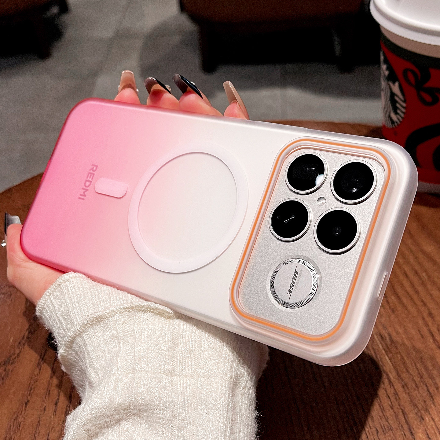 柔彩渐变磁吸适用红米K90ProMax手机壳新款RedmiK90磨砂透明k80至尊版保护套镜头全包防摔男女小众硬壳