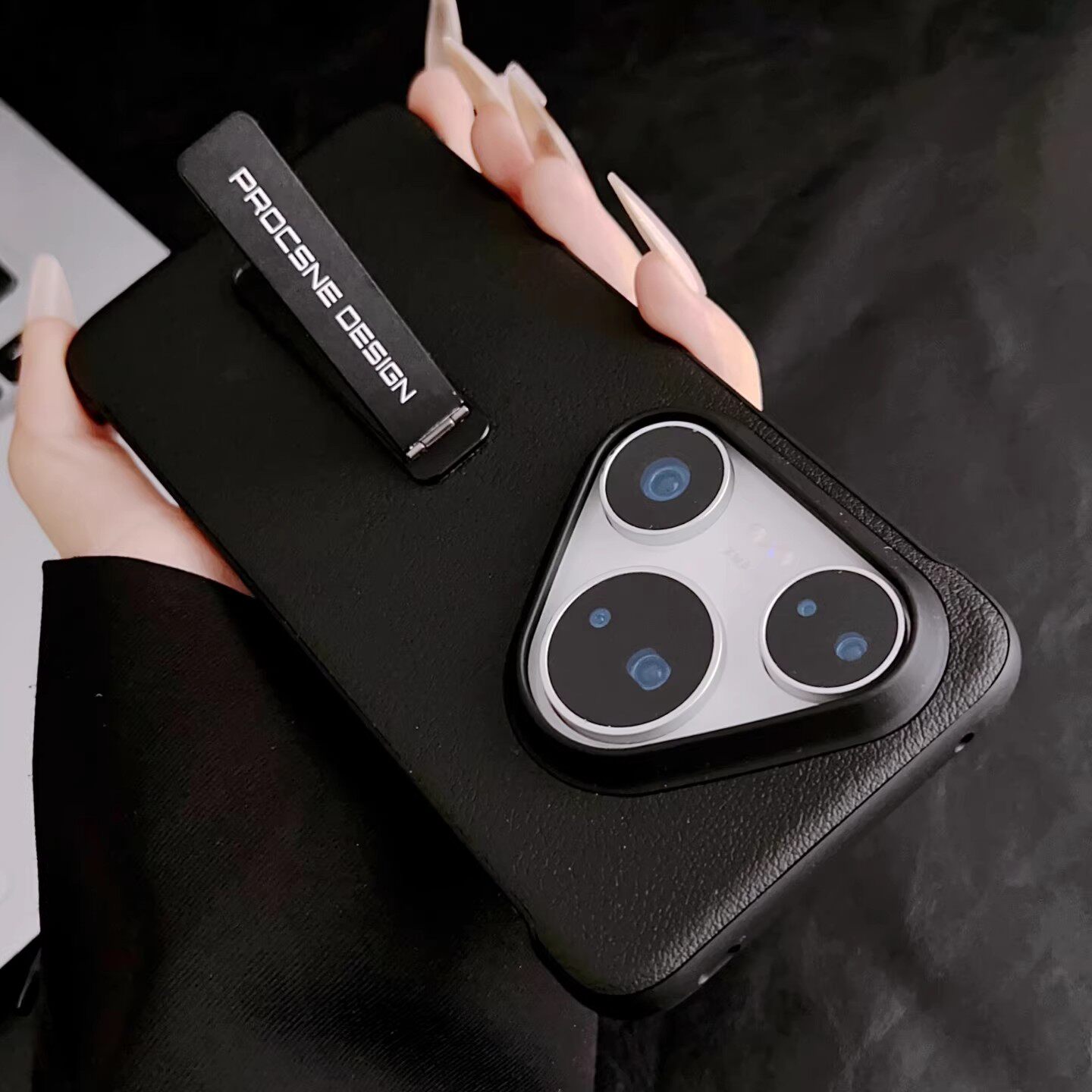 无边框素皮适用华为pura80pro+手机壳pure70por十新款带支架P80ultra不包镜头P70U超薄外壳高级感男士不顶膜