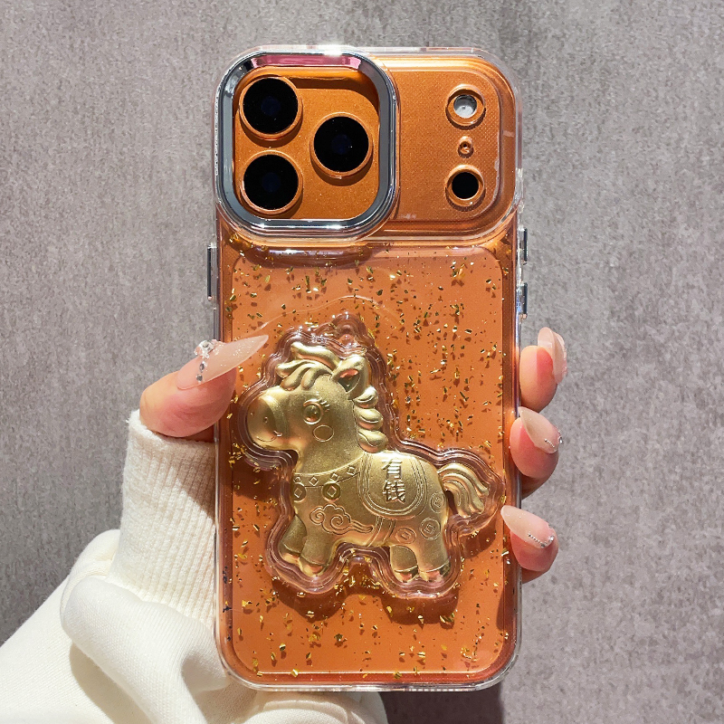 新年款马上有钱适用苹果17Promax手机壳iPhone16Pro马年硅胶套IP15透明软防摔14立体滴胶13喜庆12创意11女Air