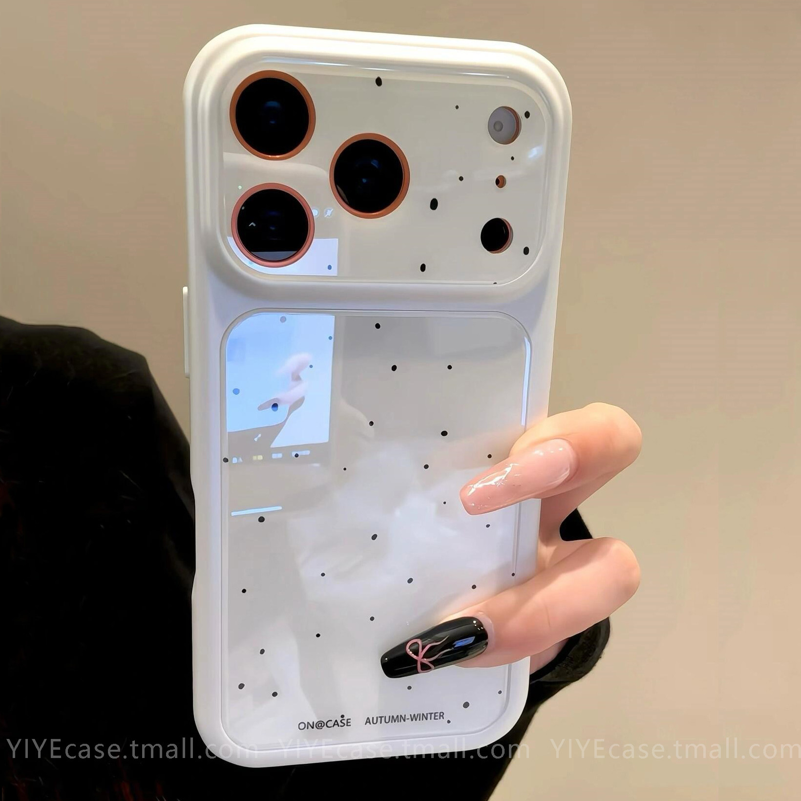ins高颜值泼墨波点适用于iPhone17pro苹果17ProMax手机壳新款17女16高级15挂绳款16pm全包ProMax防摔pro套14