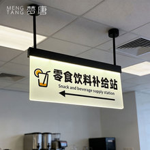 发光标识牌悬挂式室内办公室茶水间门牌指示牌亚克力UV打印可定制