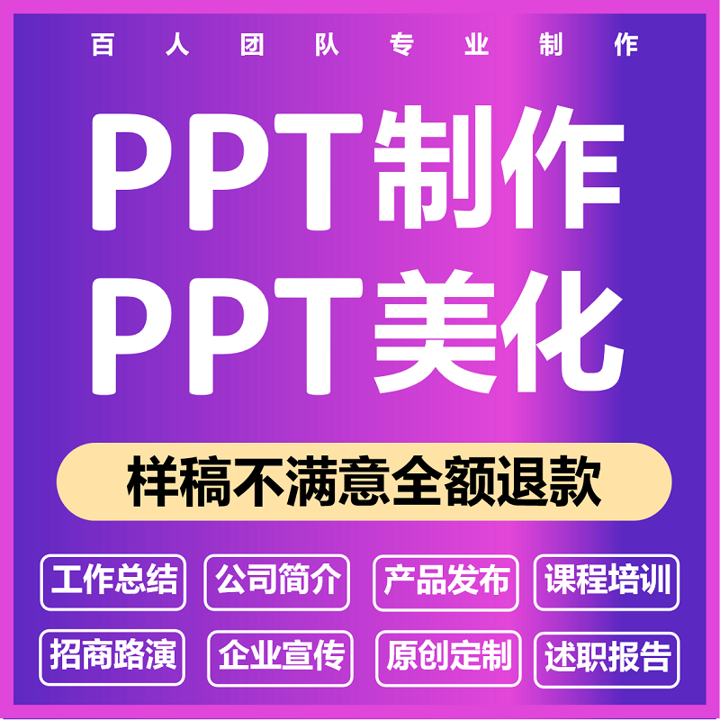 ppt代制作帮做美化修改工作汇报课件公司企业介绍路演产品介绍