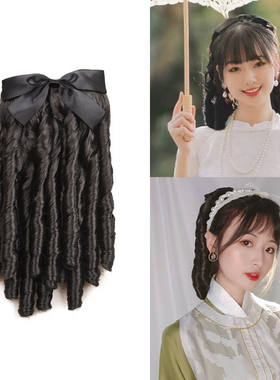 秀韵假发民国风复古演出宫廷卷蝴蝶结金粉世家女罗马卷公主油条卷