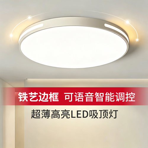 LED轻奢卧室铁艺全光谱亮吸顶灯