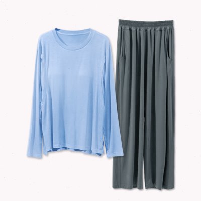 免穿文胸哺乳秋衣套装莫代尔秋裤产后衣服喂奶上衣月子服孕妇睡衣