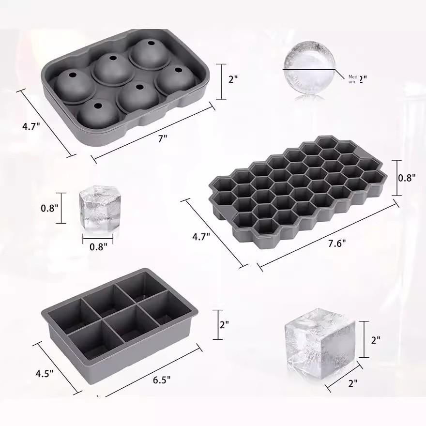 Ice Cube Tray ice ball maker Silicone Mold ice storage box