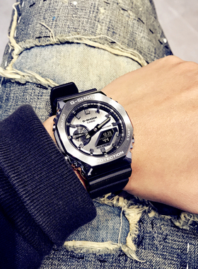 卡西欧手表男G-SHOCK金属农家橡树王一博同款防水石英表GM-2100-1