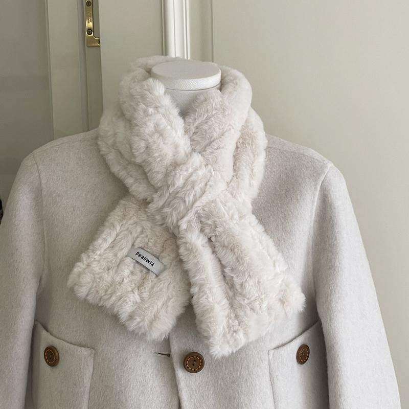 巨保暖高级感毛毛领交叉围脖女士加厚仿貂毛围巾保暖仿皮草奶白色,服饰配件/皮带/帽子/围巾,假领,淘宝优惠券,粉丝福利购,淘宝优惠卷