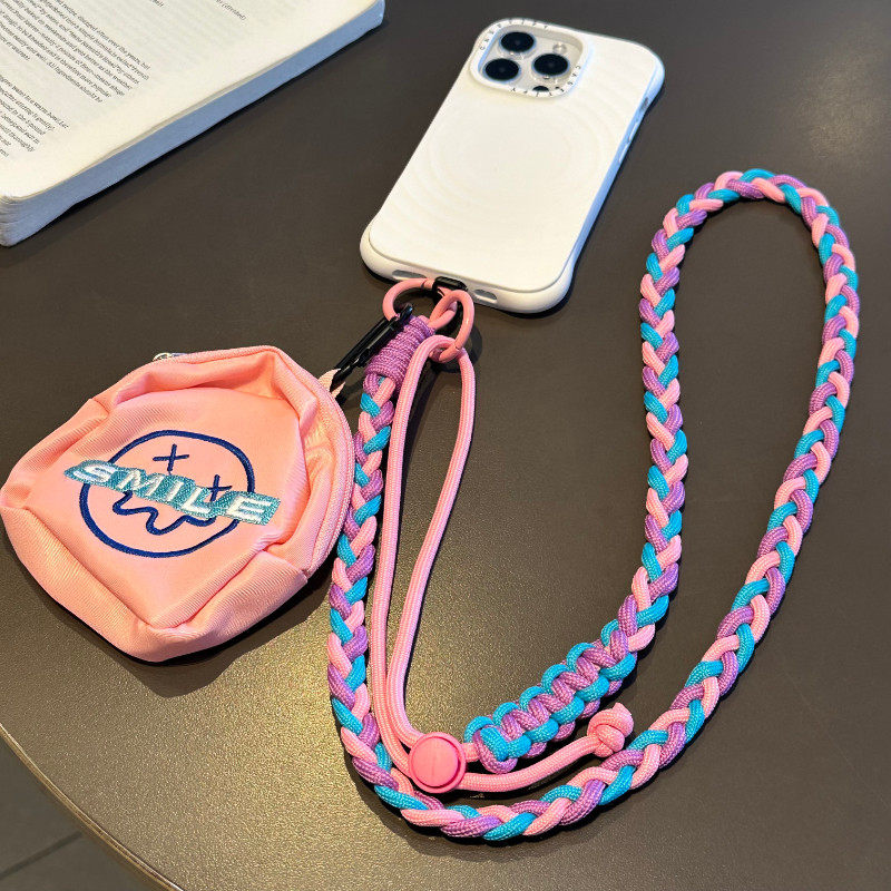 创意ins零钱包手机挂绳斜挎可调节肩背挂脖户外旅游防丢侧背挂链