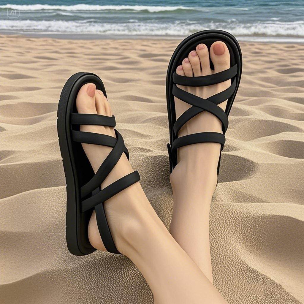 女士沙滩凉鞋女款海边配裙子可下水夏季防滑外穿软底不累脚可湿水