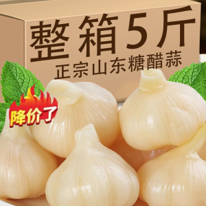 山东糖蒜5斤正宗醋蒜泡菜整箱大蒜新鲜腌制甜蒜腌蒜咸菜下饭拌面