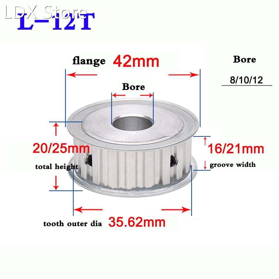 1Pcs 12 Tooth To 16 Tooth Timing Belt Pulley L Type Synchron