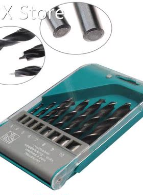 8PCS Black Cuspidal Twist Drills Bits Set 3-10mm HSS Opening