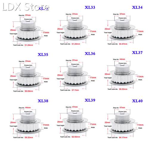1PCS XL 32 Teeth To 43 Teeth Synchronous Wheel Process Bore