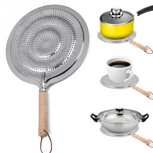 21cm Wooden Handle Heat Diffuser Stove Pan Gas Electric Slow