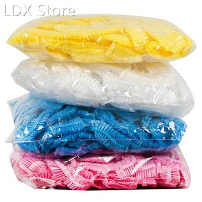 100pcs Disposable Shower Caps Hairnet Catering Stretch Hat S