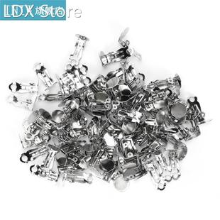 Metal Clip Buckle Tray Earring Clips Metal Spring Flat Back