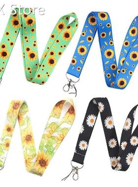 4Pcs Sunflower Lanyards Sunflower Printed Personalised Neck