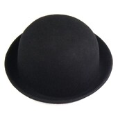 Hat Black Felt Bowler Riding Chaplin Melon 1piece