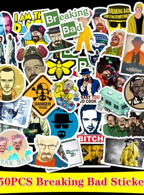 50Pcs Cool Tv Show Breaking Bad Stickers For Luggage Trolley