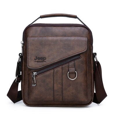 Retro Men's Handbag Shoulder Bag High Quality PU Leather Cr