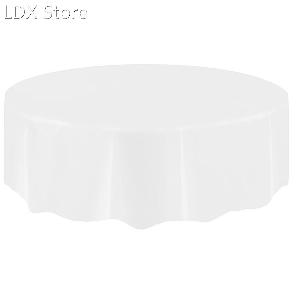 Disposable 2.13 m Large Plastic Circular Table Cover Cloth W
