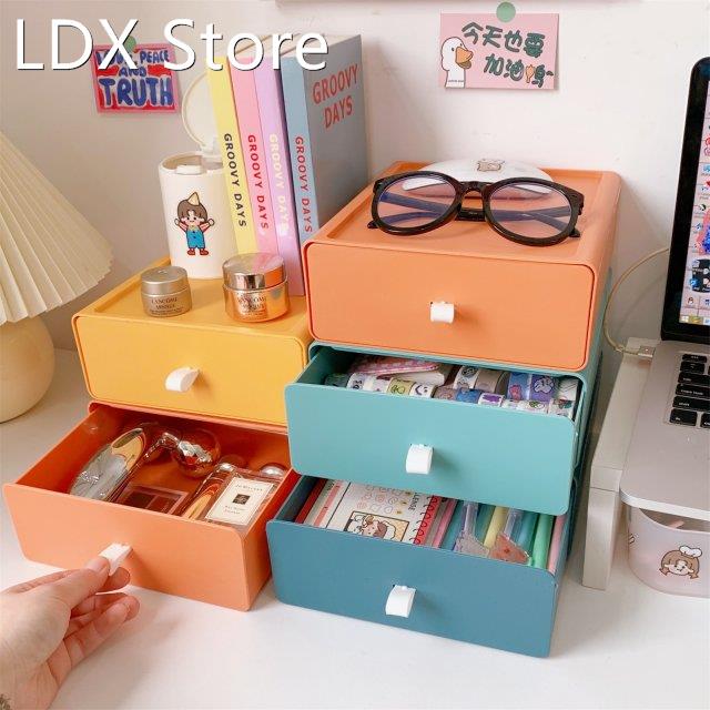 Morandi Color Drawer Desktop Organizer Stationery Makeups De