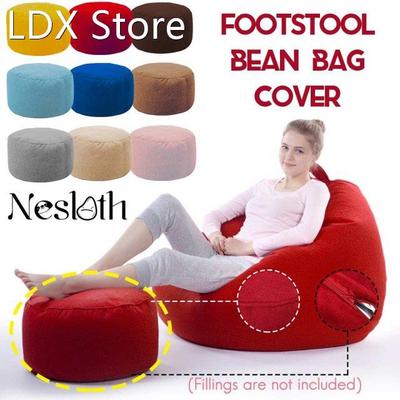 Nesloth Velvet Small Round Beanbag Sofas Cover without Fille