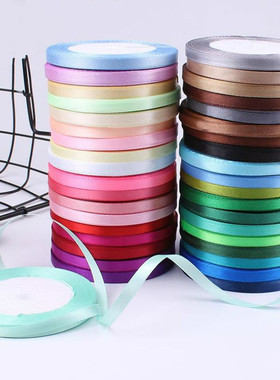 25yards/Roll 6mm Satin Ribbons for Wedding Birthday Party Gi
