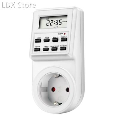 EU Plug Digital Weekly Programmable Electrical Wall Plug-in