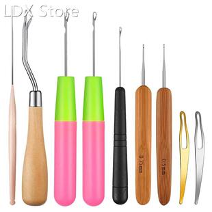 9 Pieces Bent Latch Hook Crochet Needle Set Latch Hook Dread