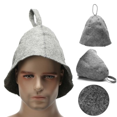 90% Wool Felt Grey Sauna Hat for Russian Banya Sauna Hut Sup