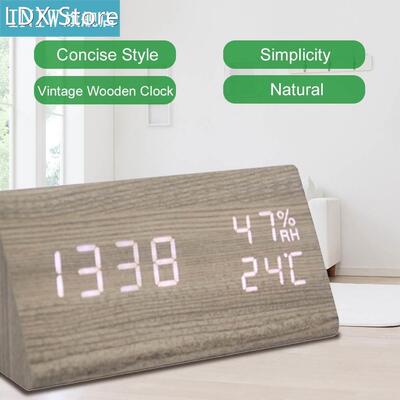 Multifunctional Wooden Clock LED Digital Clock Camphor Wood