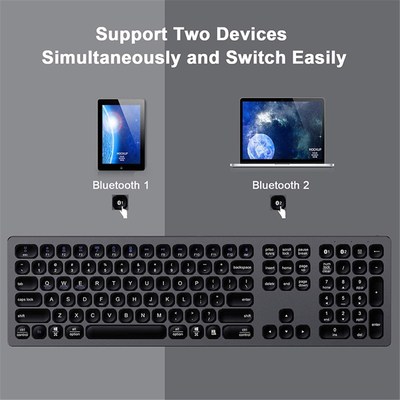 BT Keyboard Multi Device Rechargeable Bluetooth Keyboard Al