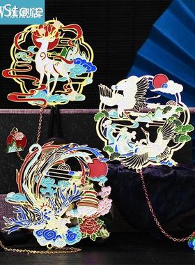 Chinese Style Brass Bookmark Tassel Pendant Retro Book Clip