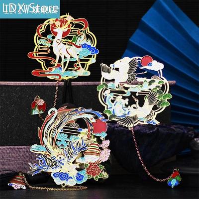 Chinese Style Brass Bookmark Tassel Pendant Retro Book Clip