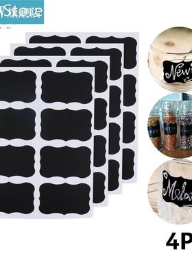 32pcs/4 sets Blackboard Spice Sticker Reusable Jam Labels Ki
