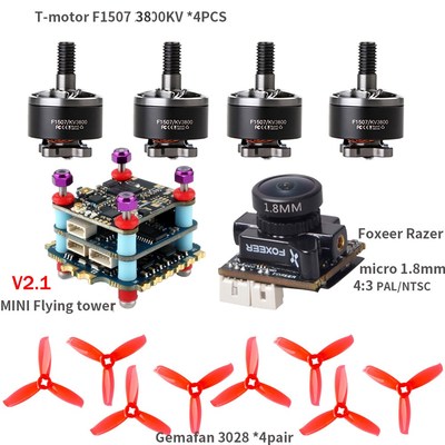 T Motor F1507 3800KV Motor Foxeer Razer Micro Gemfan 3028 P