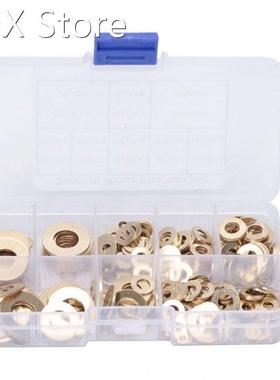 360Pcs M2 M2.5 M3 M4 M5 M6 M8 M10 Brass Washers Metal Flat S