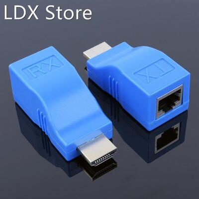 1 Pair RJ45 4K HDMI-compatible Extender Extension Adapter Up
